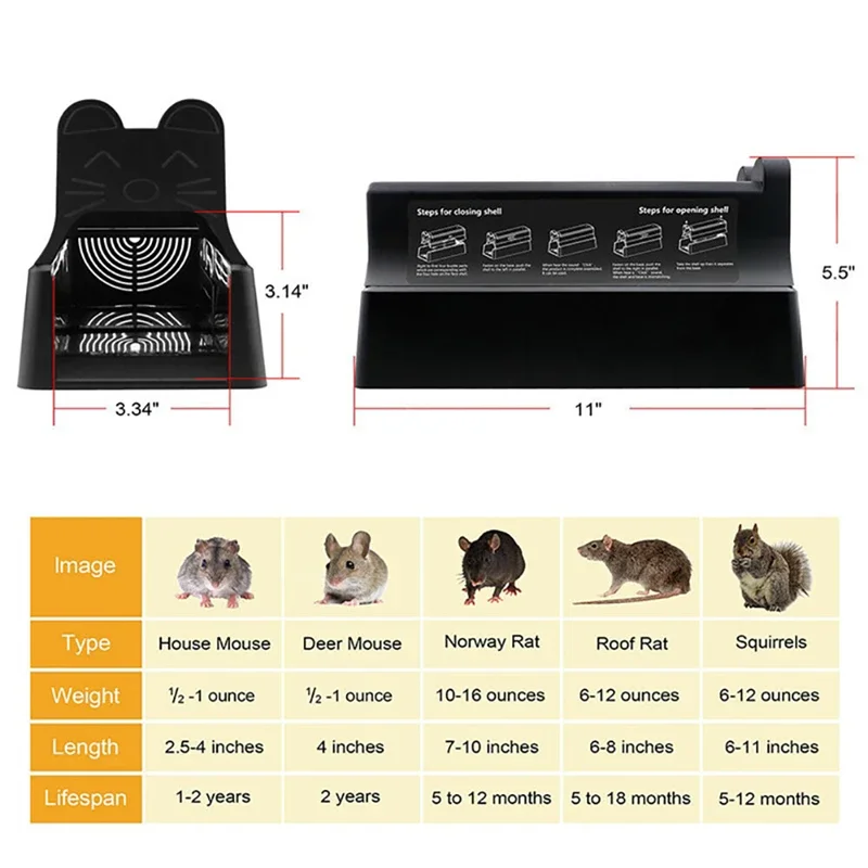 7000V Electric High Voltage Mouse RatTrap Mouse Killer Mousetrap Electronic Rodent Control Trap Animal Pest Control Killing Trap