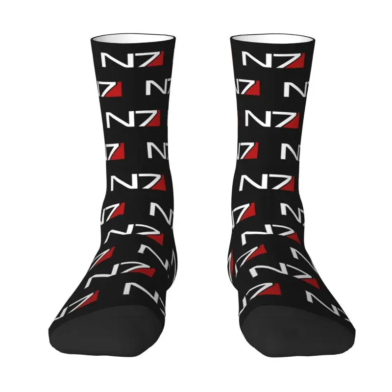 

Video Game Mass Effect N7 Men's Crew Socks Unisex Funny 3D Printing Dress Socks