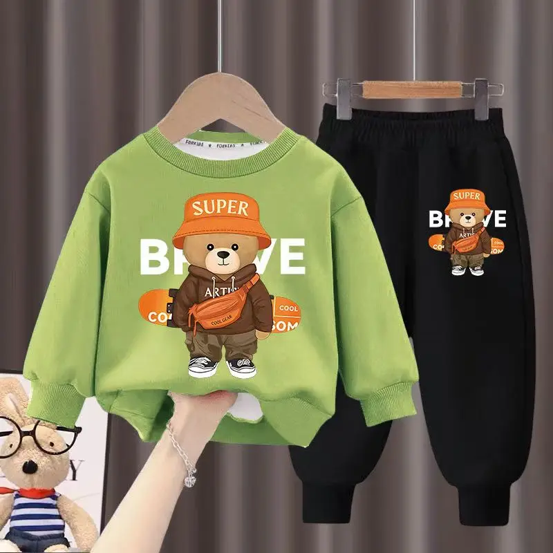 Kids Clothes Boys & Girls Autumn Long Sleeve Top & Pants 2 Pieces Sets Children Boy & Girl Printed Bear Tracksuit Sport Outfit Kids Clothes Boys & Girls Autumn Long Sleeve Top & Pants 2 Pieces Sets Children Boy & Girl Printed Bear Tracksuit Sport Outfit