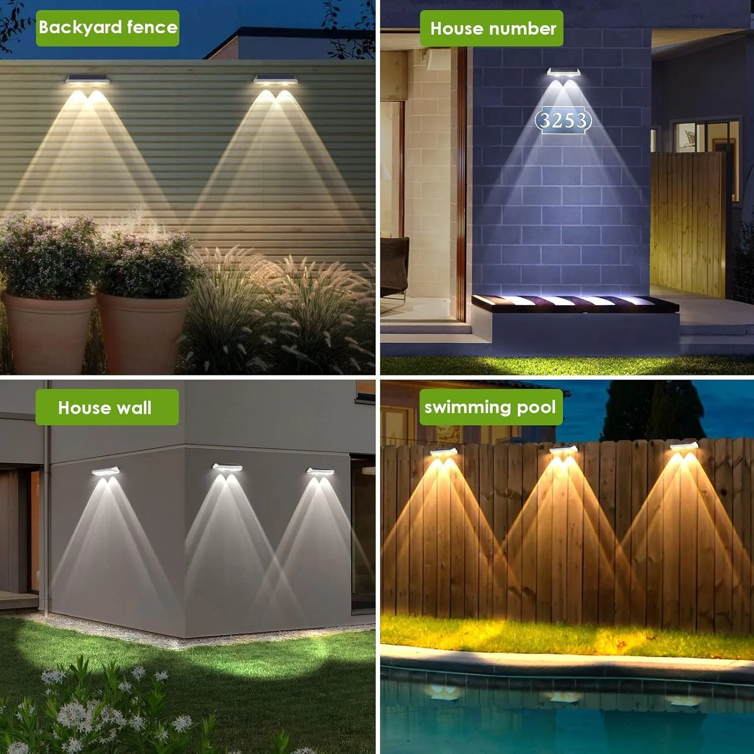 Solar Fence Lights Outdoor RGB 6 Color Solar Deck Light Solar Lights Outdoor IP65 Waterproof Garden Lights Wall Railing Step