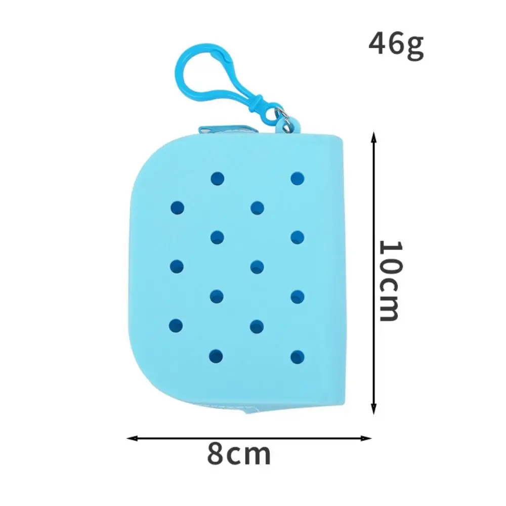 Durable Holes Coin Purse Mini Zipper Card Holder Silicone Money Bag