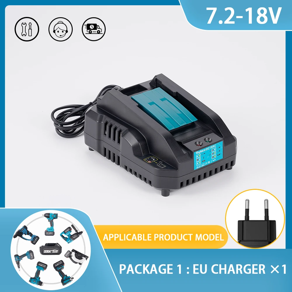 Hormy 18V Battery Charger EU/US/UK Plug Power Tool High Quanlity Smart Fast Li-ion Portable Charging For Makita Replacement 1 piece eu plug 30 45v1 1a power adapter battery charger for dyson v10 sv12 vacuum cleaner parts charging accessories