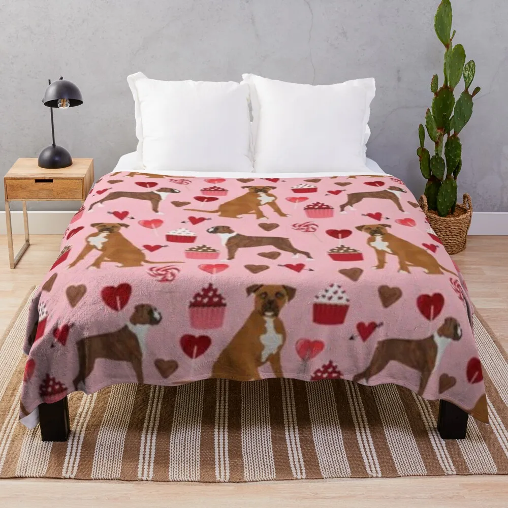 

BOXER VALENTINE'S DAY Throw Blanket Flannels Blanket Comforter Blanket
