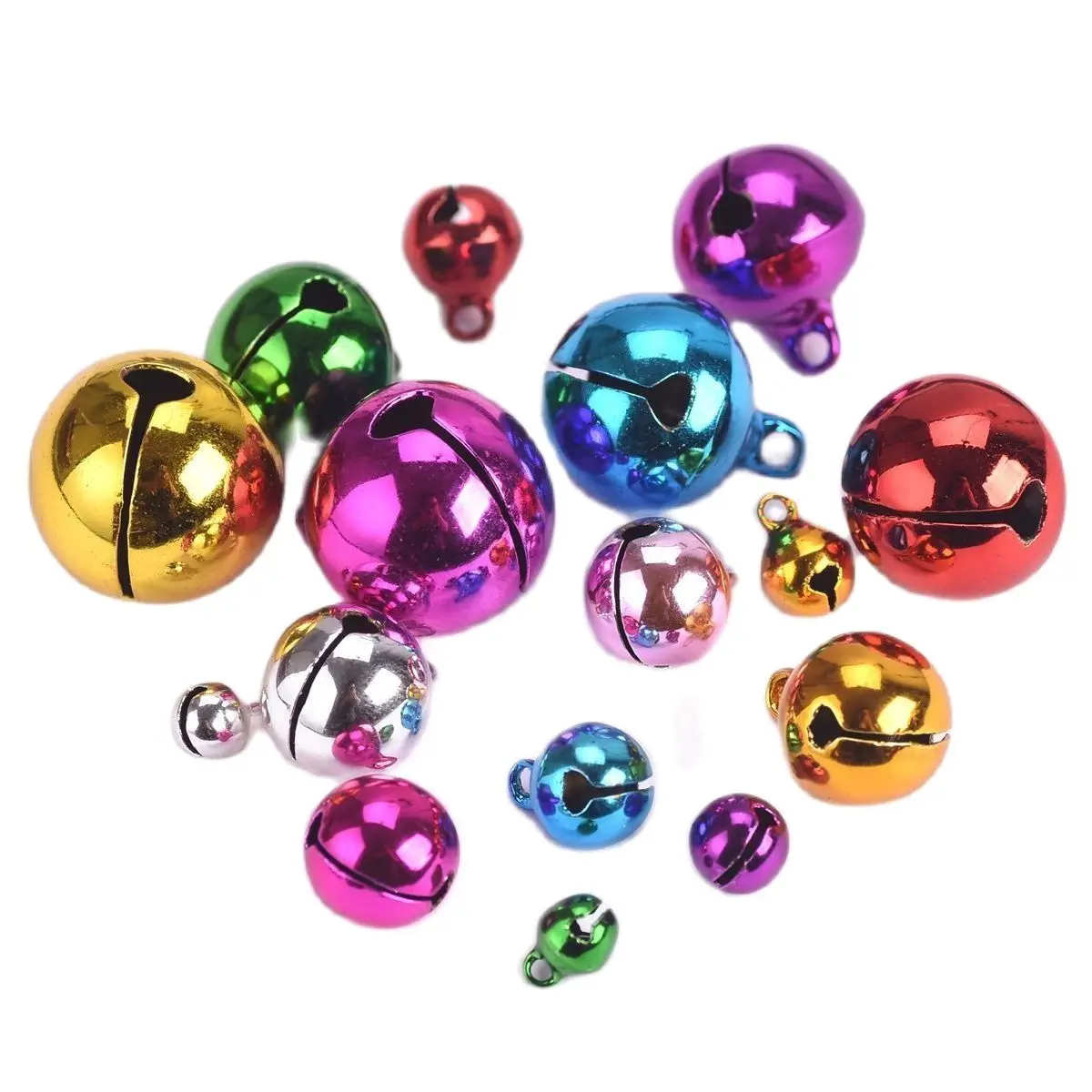 6mm~20mm Brass Metal Colorful Jingle Tinkle Bells Pendants Beads For Christmas Charm Decoration Jewelry Making