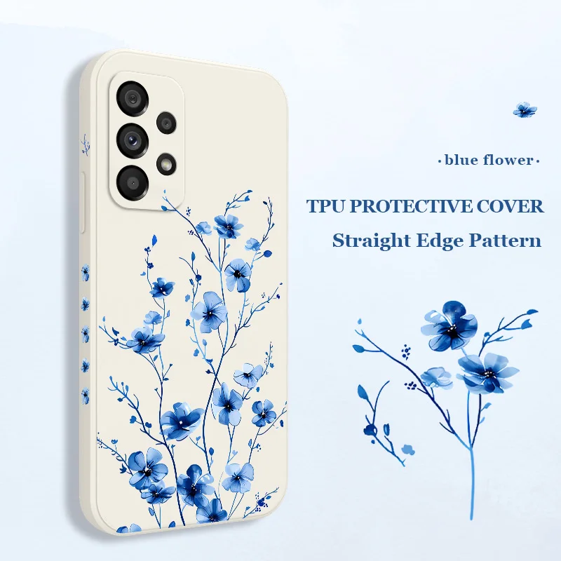 Blue Flame Flower Phone Case - Stylish Protective Cover