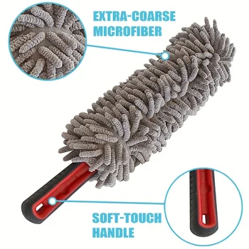 Car Wheel Brush, Auto Detailing Wash Brush Duster Exterior Scratch Free Universal for Cleaning Vehicle Truck SUV Van Tire Wheel 1