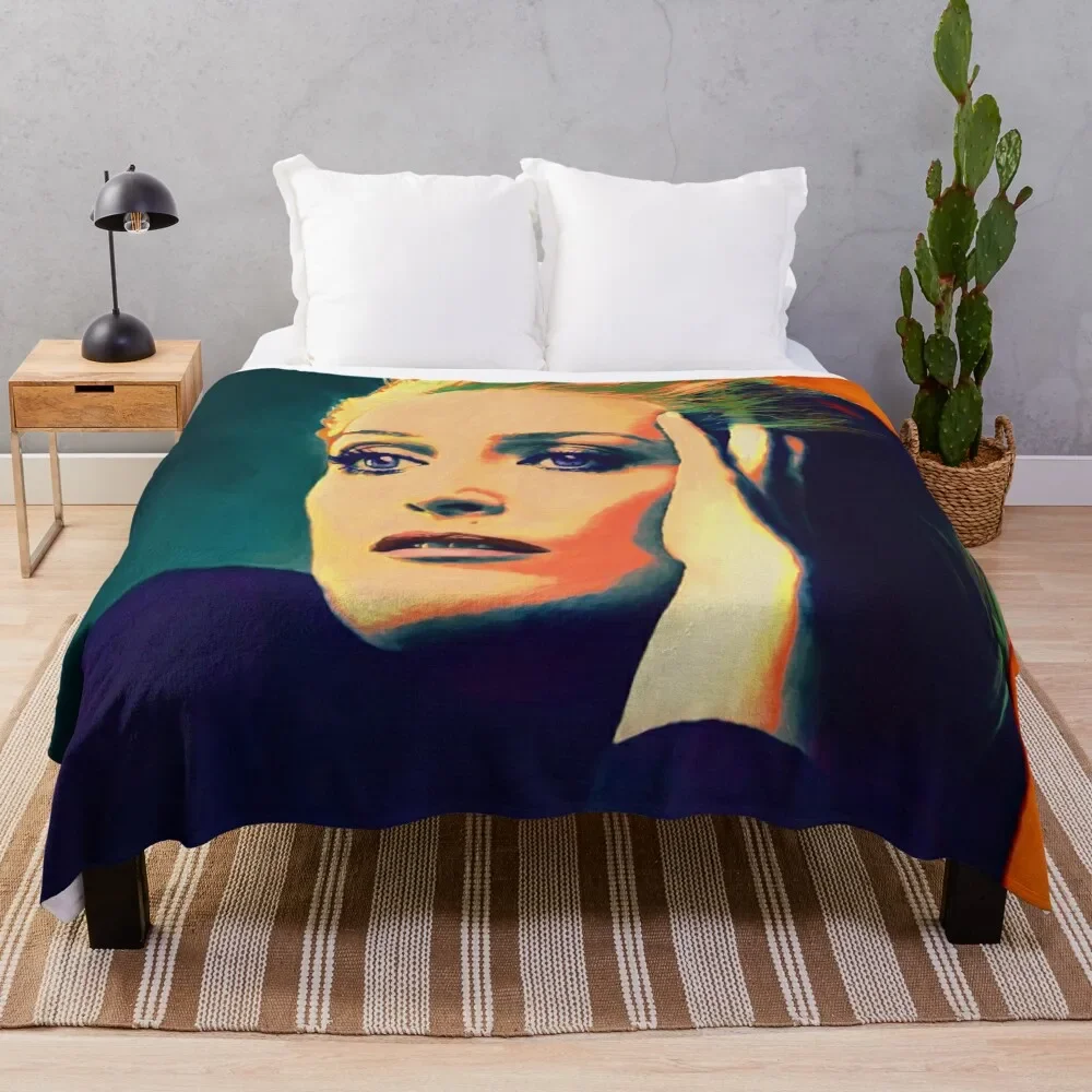 

Gillian Anderson Poster in oil colors Throw Blanket Giant Sofa Blanket Blankets Sofas Of Decoration Luxury Thicken Blanket