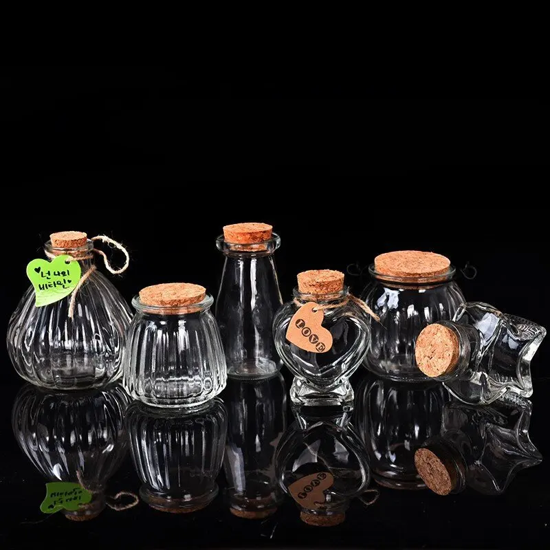 Multipurpose Glass Bottles Wishing Glass Jars Wishing Bottles with Corks Multipurpose with Corks