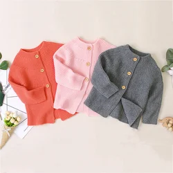 Cardigan en tricot épais à manches longues pour nouveau né, manteau doux et décontracté pour bébé, garçon et fille, printemps automne 