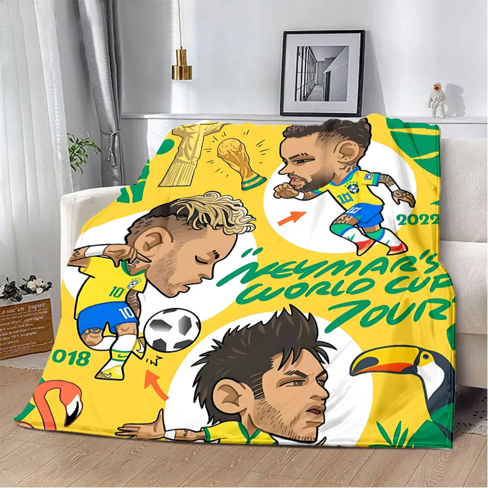 Printed Blanket Football star N-NeymarS Picnic Blankets Warm Blanket Soft and Comfortable Blanket Home Travel Birthday Gift 2