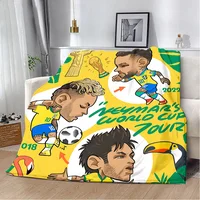 Printed Blanket Football star N-NeymarS Picnic Blankets Warm Blanket Soft and Comfortable Blanket Home Travel Birthday Gift 2