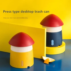 Creativity Mini Trash Can Plastic Office Bedroom Desktop Wastebasket with Lid Garbage Bin for Home Supplies Wastepaper Dustbin