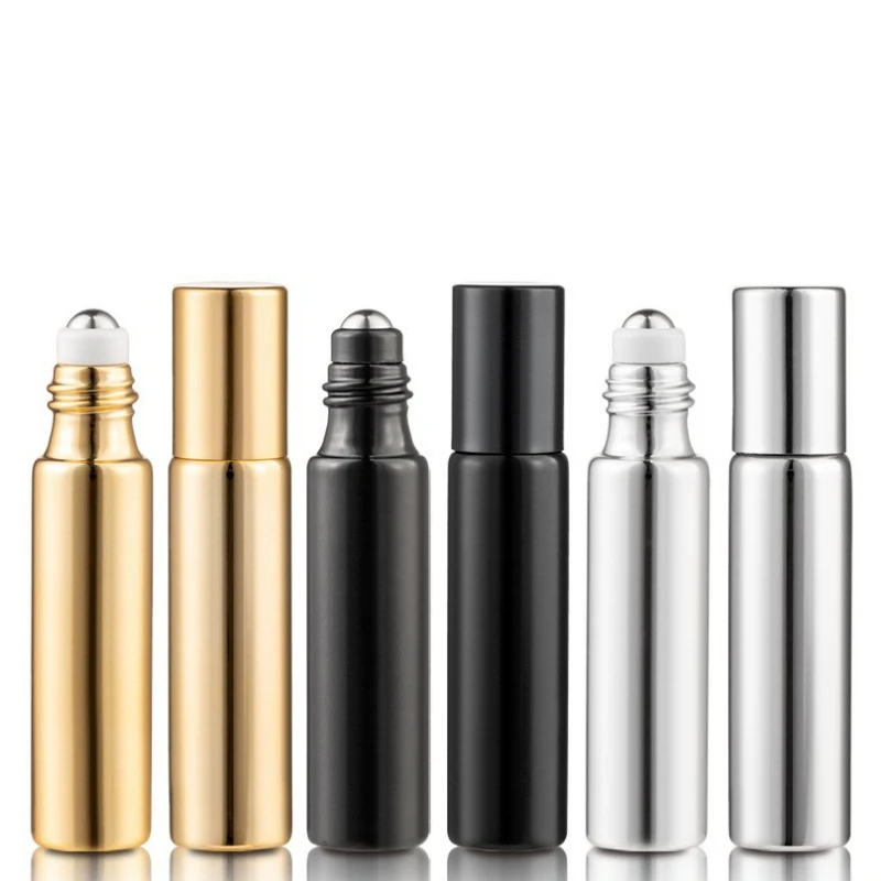

5PCS/pack 10ml UV Glass Roll-On Bottles For Essential Oil Portable Refillable Mini Empty Bottle For Travel