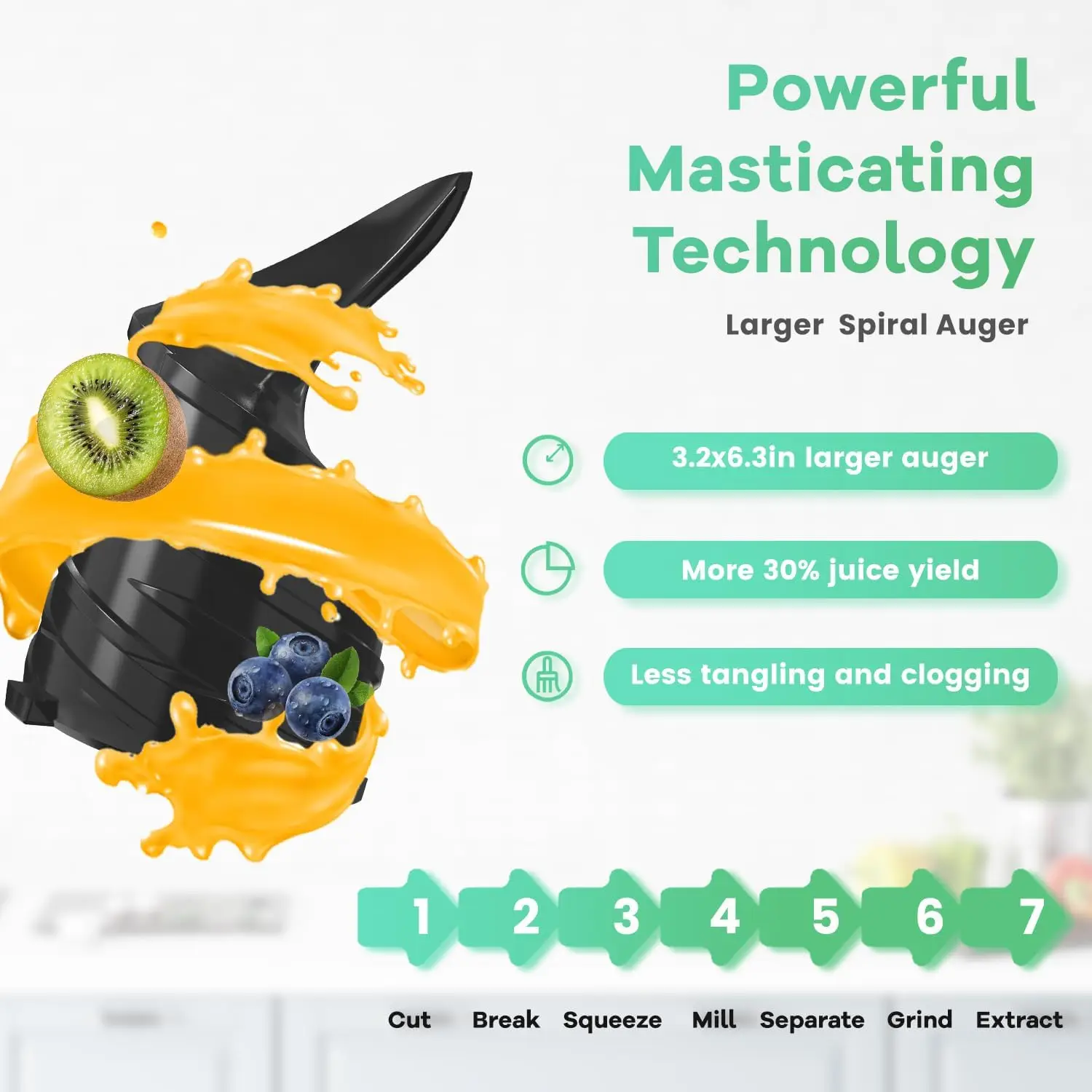 Press Juicer, 400w Slow Juicer Machines with 5.4" Wide Feed Chute, Masticating Juicer with High Juice Yield for Whole Veget 4