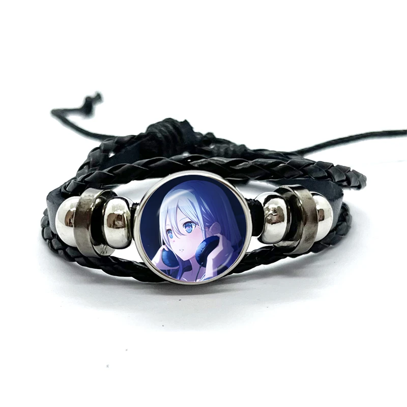 Project SEKAI Anime Yoisaki Kanade Leather Bracelets Glass Dome Snap Button Bracelet & Bangles Fashion Women Men Jewelry 3