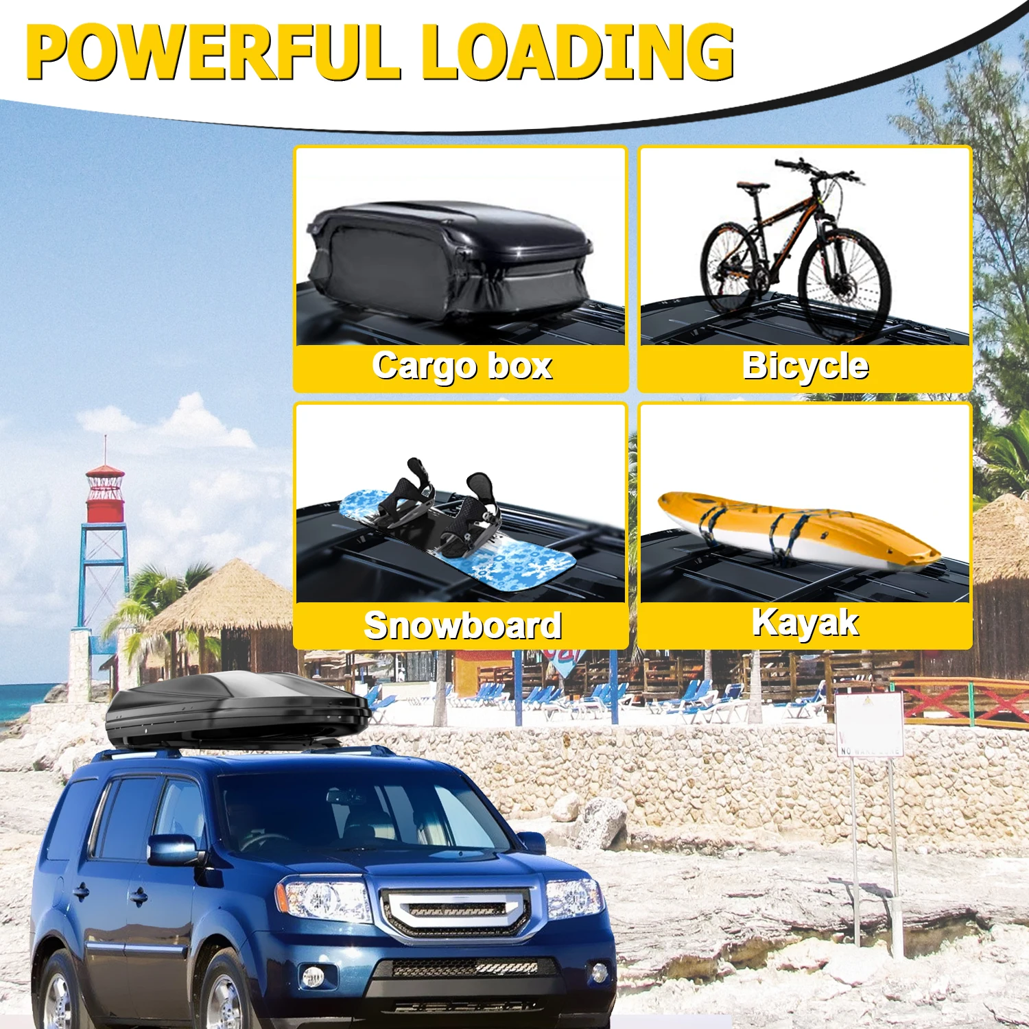 Roof Racks Honda Pilot Cargo Box Car Roof Rack Cross Bars For