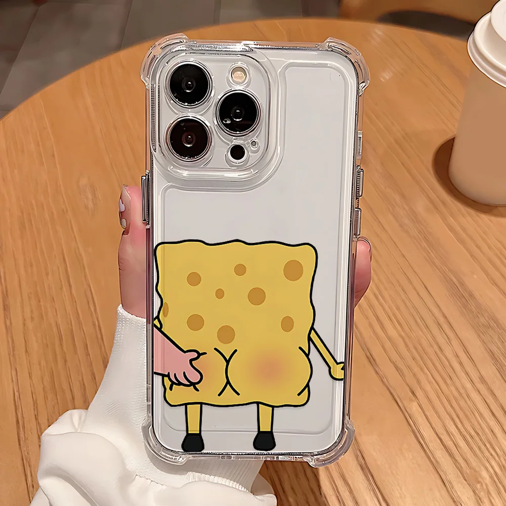 Adorable SpongeBobs Couple Clear TPU Phone Case