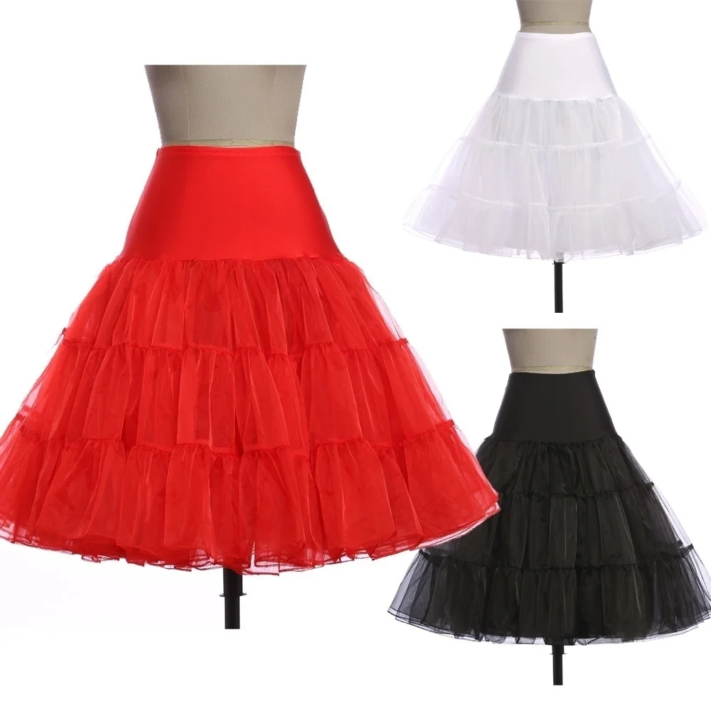 Black White Girl's Ball Gown Slip Rockabilly Petticoat for Vintage Wedding Crinoline Underskirt Women Skirt