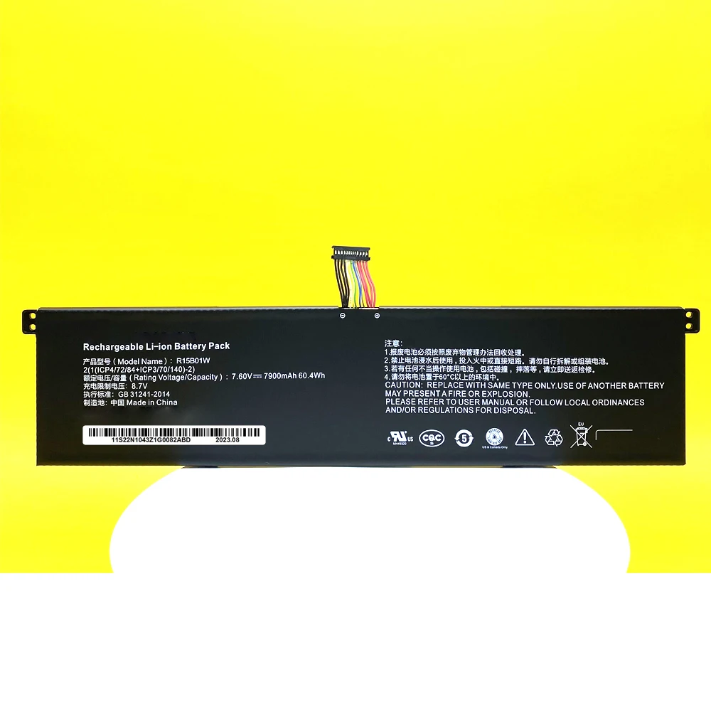 Dodomorn Nova Bateria R15b01w para Xiaomi Pro 15.6 Gtx Tm1701 Série Notebook Portátil 7.6v 7900mah 60.04wh mi Pro Tm1707 Series - Imagem 6
