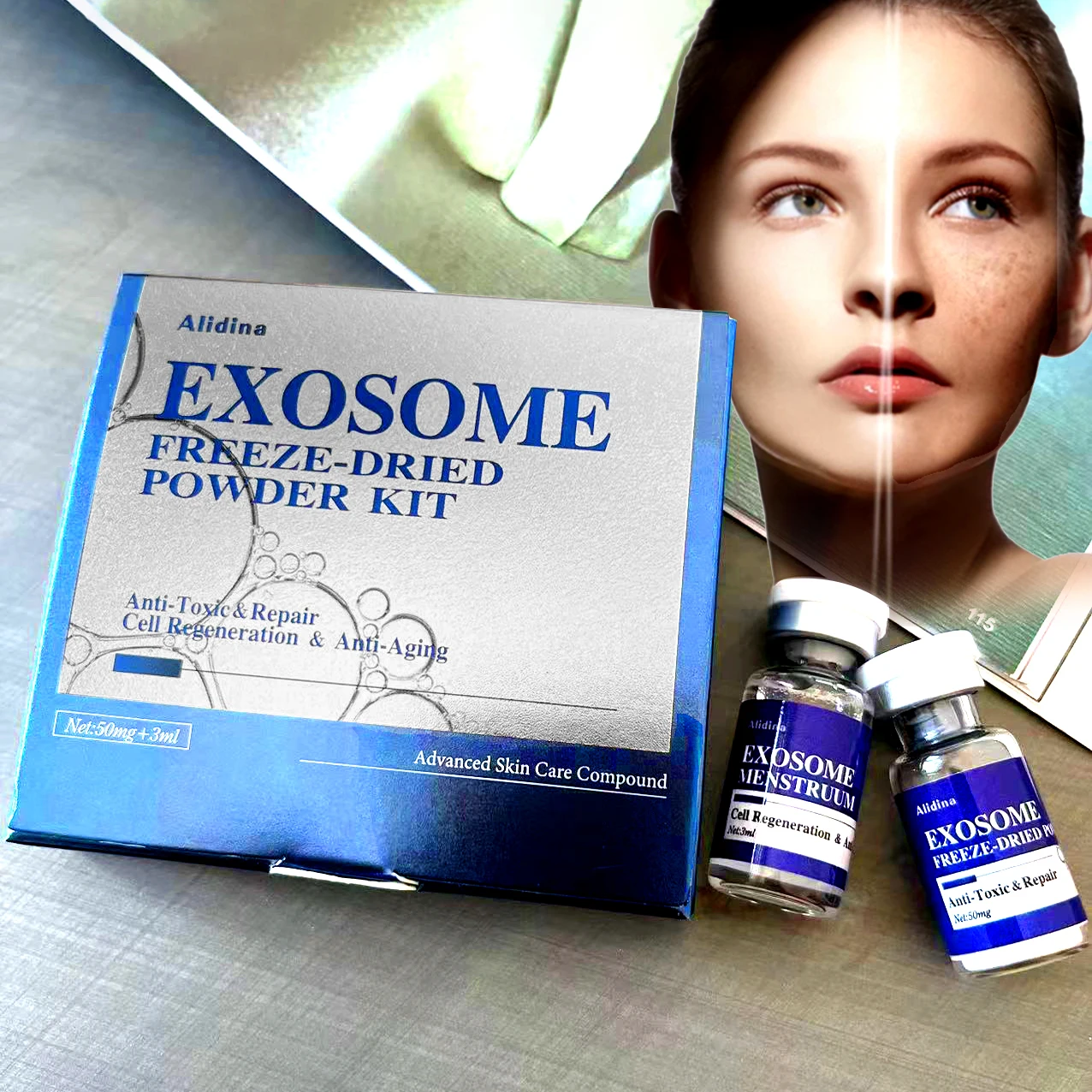 Exosome Moisturizing Repair Capsule Serum Lightens Fine Lines Neck Lines Firms & Brightens Skin Moisturizing & Anti-Wrinkle Set for Facial Serum Facial Essence Whitening Serum Facial Anti Wrinkles Product