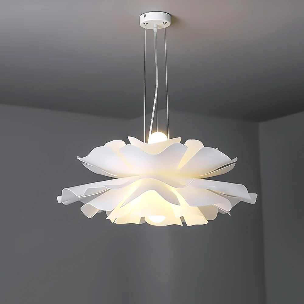 

Nordic Creative Pendant Lamp For Bedroom Living Room Flower Design Dining Room Ceiling Chandelier E27 Bulb Romantic Hanging Lamp