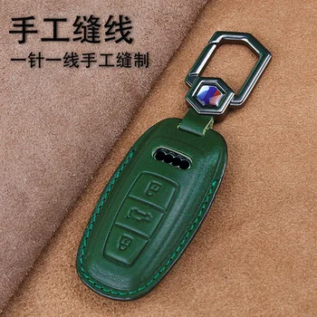 Cover chiate/telecomando per Audi A6 A7 A8 E-tron Q5 Q7 Q8 C8 D5 custodia protettiva accessori Fob - Custodia per chiave a distanza per auto in pelle per Audi A6 A7 A8 E