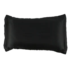 Luxurious Mulberry Silk Pillowcase Set - 100% Pure and Natural Silk (Black 48x74cm)
