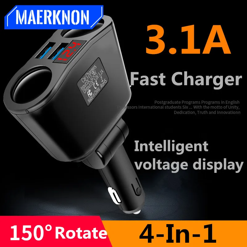 

Адаптер-Разветвитель USB А для автомобильного внедорожника 12-24 В, аксессуар для телефона, MP3, видеорегистратора