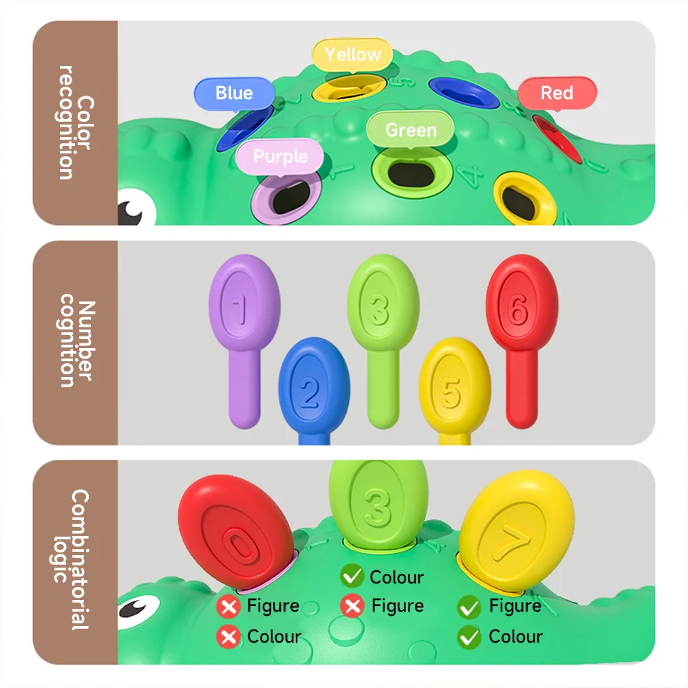 Dinosaur Montessori Baby Toys Hand-eye Coordination Fine Motor Training Develop Concentration Children Sensory Educational Toy 3