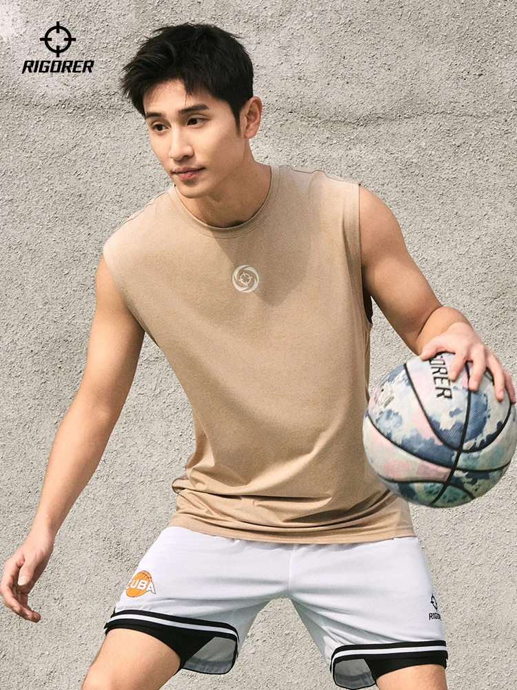 RIGORER Sports Vest Men's T-shirt American Summer New Quick-drying Breathable High Elastic Running Fitness Sleeveless Top
