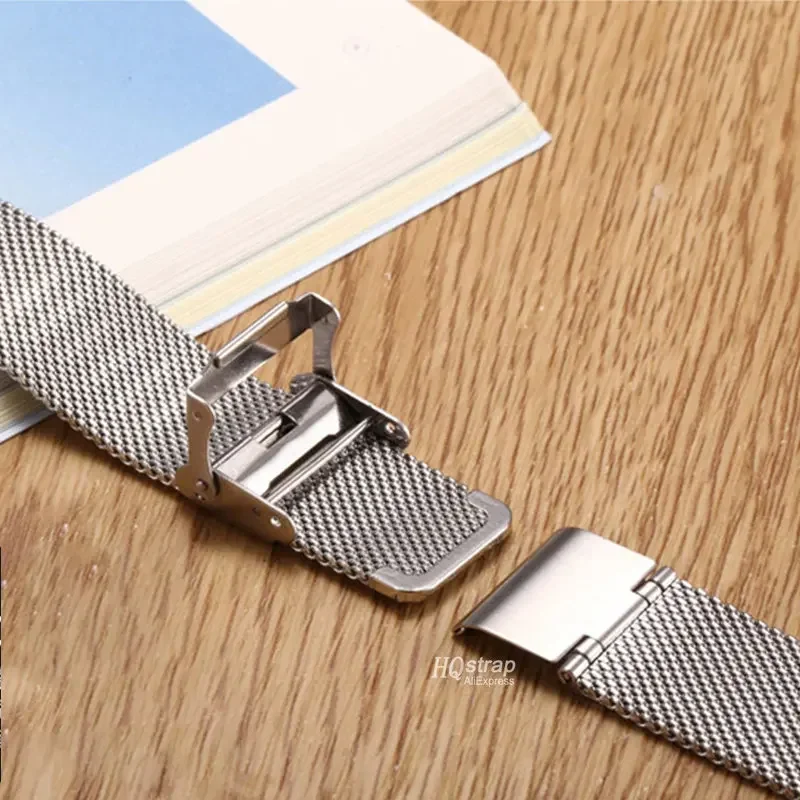 Sleek Milanese Loop Stainless Steel Watch Band Replacement Bracelet with Quick Release