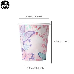 Butterfly - Themed Disposable Party Set for Birthdays and Baby Showers (10pcs Cups)