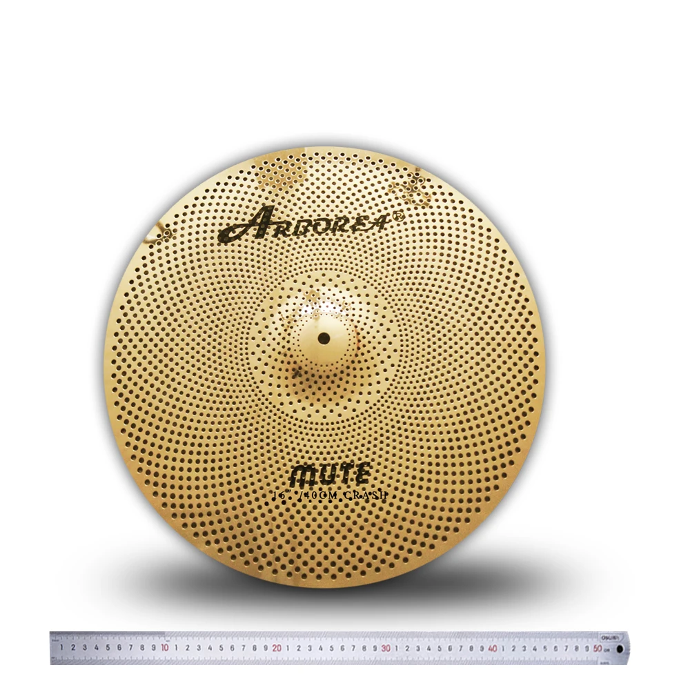 Drum cymbal kit Arborea alloy golden silent mute cymbal set 5 PCS 14''hihat+16''crash+18''crash+20''ride with free cymbal bag