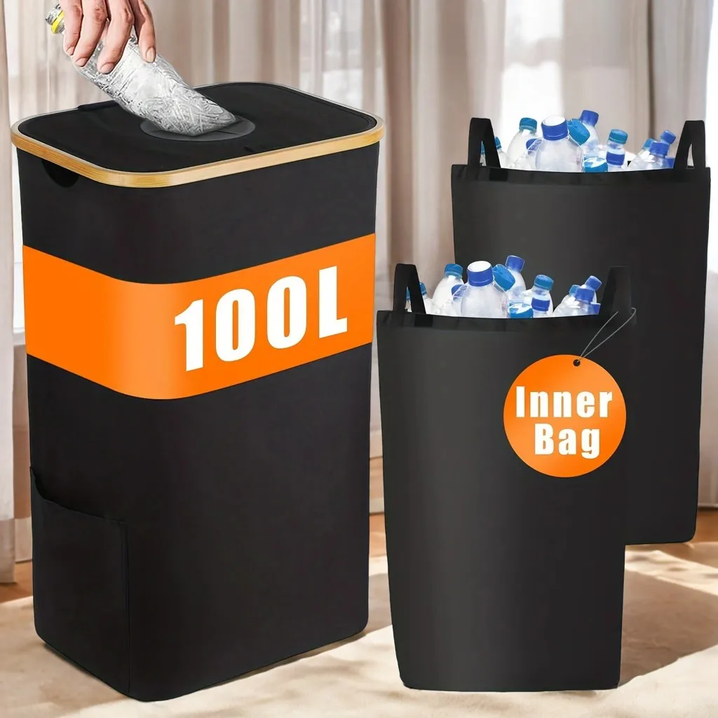 Empty Bottle Basket Wastewater Bottle Collection Bag Folding Bag for Organizer Recyclable Tote Hamper