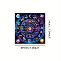 السماوية زودياك علم التنجيم مذبح القماش 12 علامة البوليستر حصيرة ، التارو مفرش طاولة للطقوس والديكور والهدايا الروحية 6