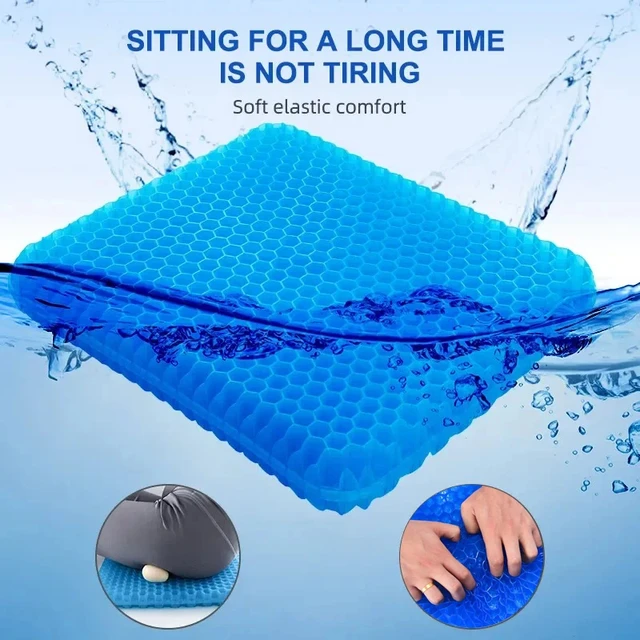 Coussin de siège de refroidissement en Gel pour voiture, nid d'abeille 3D, frais et respirant, en soie glacée, pour maison, bureau, chaise, accessoires de voiture 1