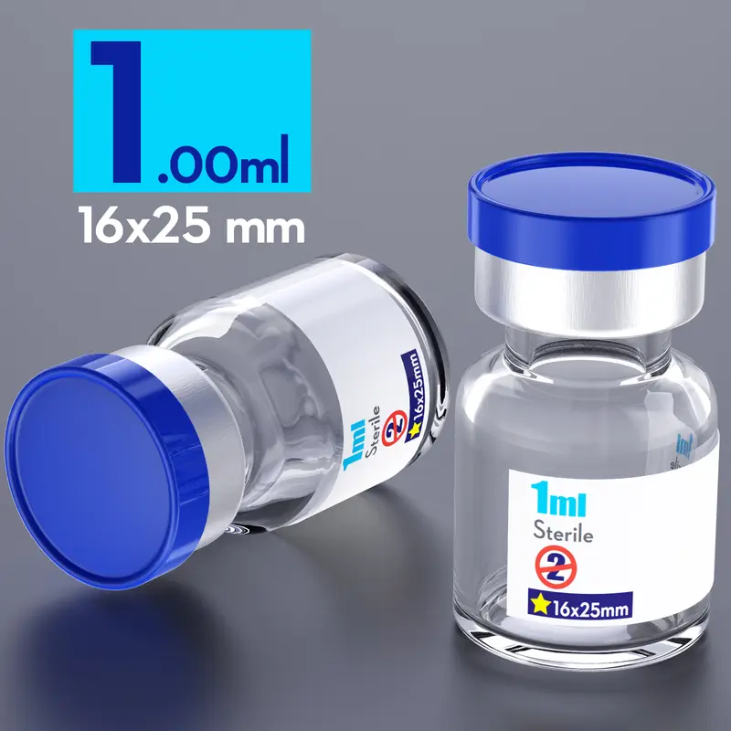 Ks-Tek Sterile Empty Vials with Self Healing Injection Port,with Flip Off Aluminum Cap,Sterile Package - Image 2