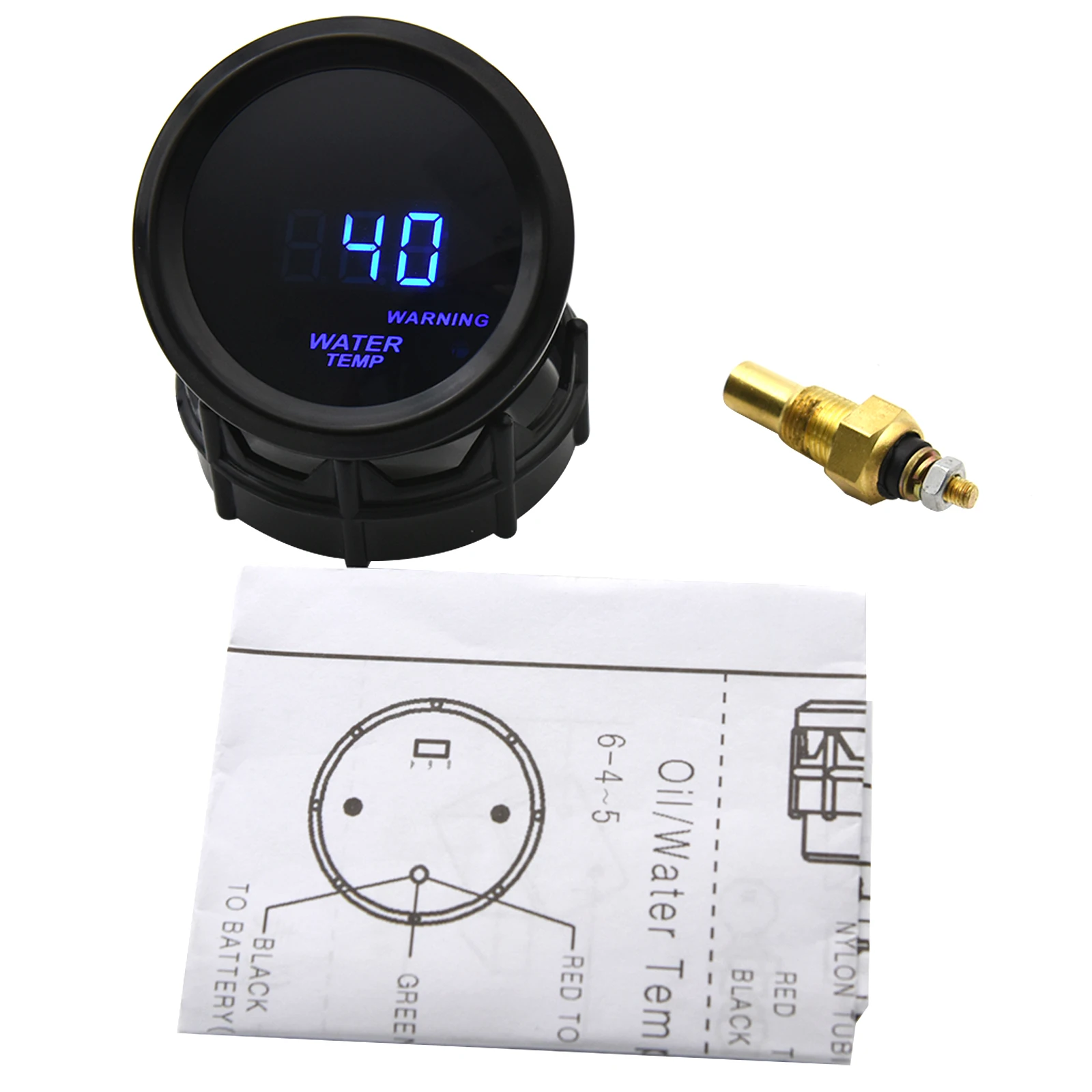 2 52mm Digital Water Temperature Gauge Meter w/32mm Joint Pipe Sensor