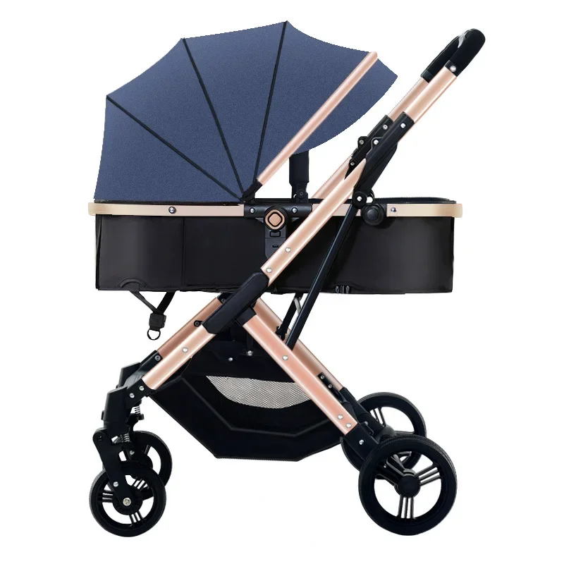 Lightweight Stroller High Landscape Foldable Newborn Travel Stroller Four Wheels Two-way Swivel Seat Portable Baby Stroller