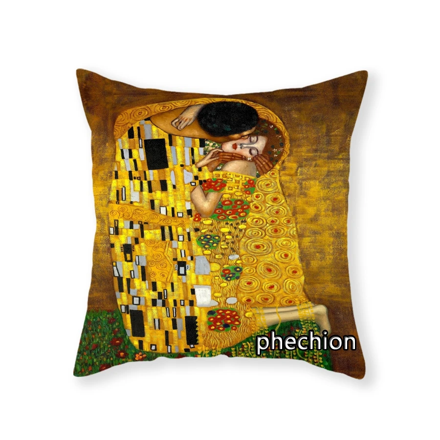 

Phechion Gustav Klimt The Kiss искусство 3D печать полиэфирные декоративные наволочки наволочка квадратная Женская наволочка C45