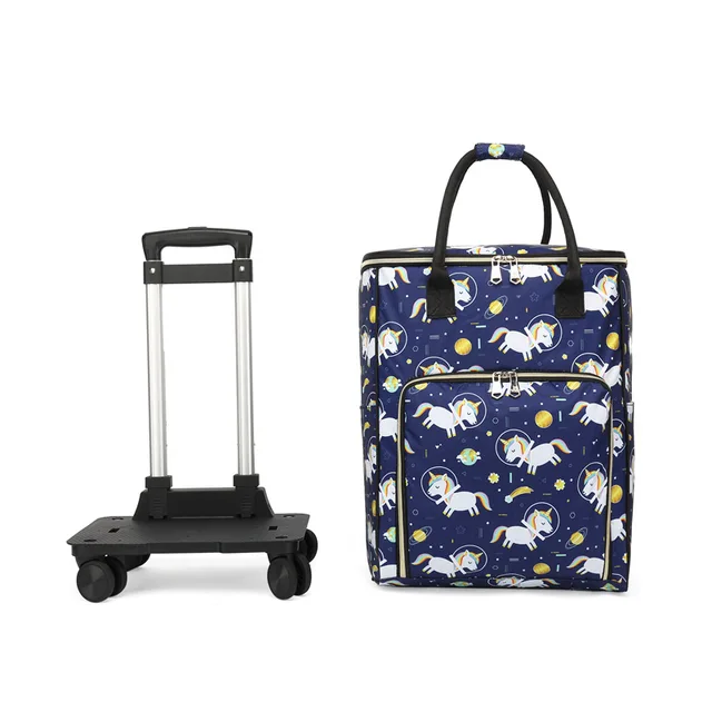 Könnyű Univerzális Kerékkocsi Táska Kézitáska Négykerekű Bevásárló Élelmiszerbolt Vízálló Nagy Kapacitás-Szétszerelés Összecsukása - Image 6