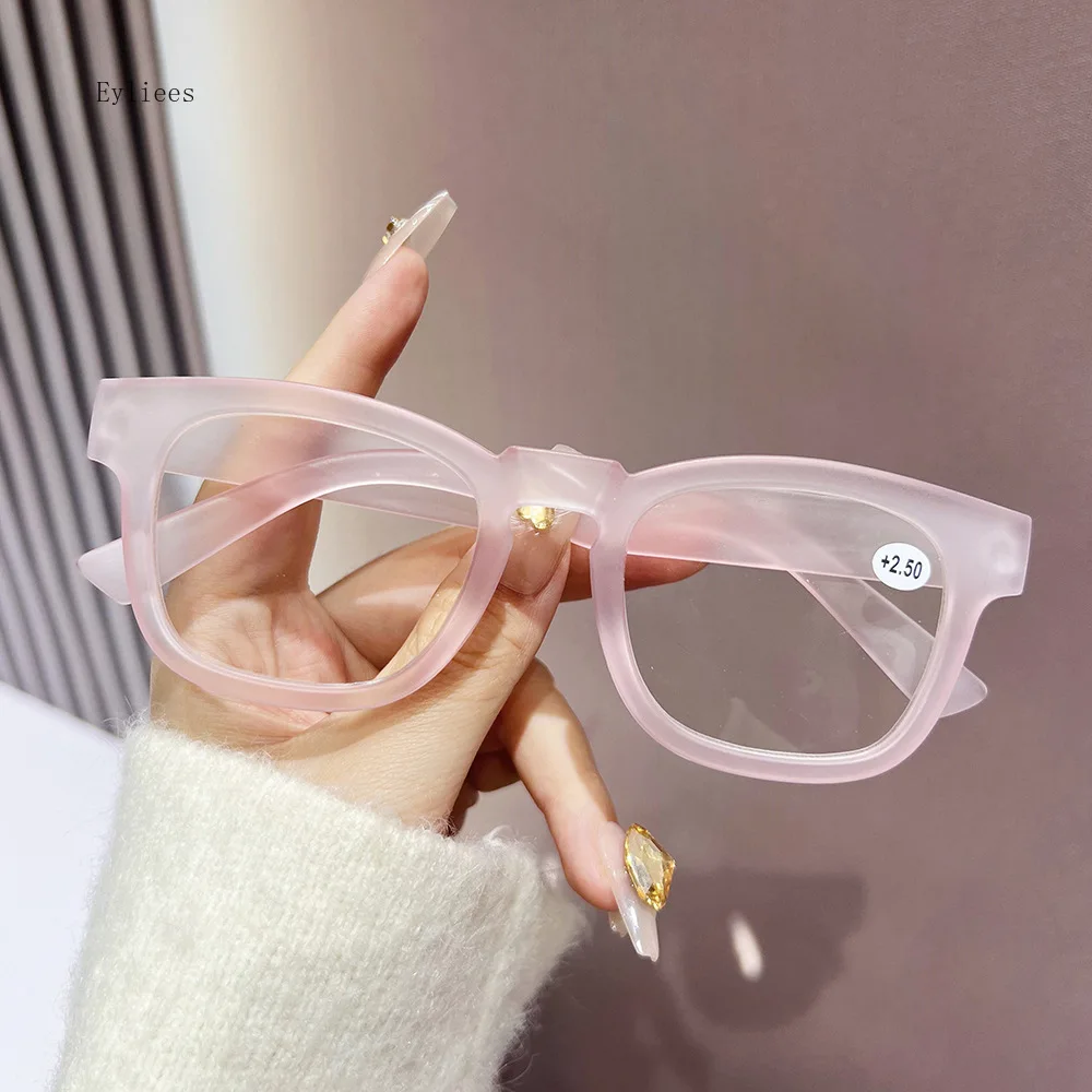 Women Men Hyperopia Eyeglasses Oversized Square Reading Glasses Prescription Diopter Eyewear +1.5 +2 +2.5 +3 +3.5 +4 gafas 4