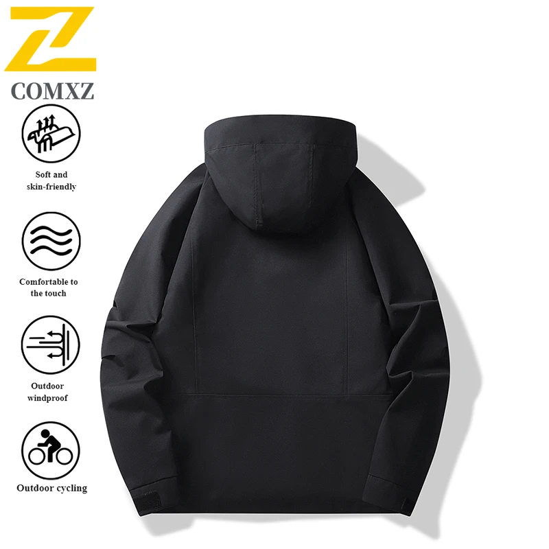 Men's Windbreaker Waterproof Windproof 3-in-1 Detachable Winter Jacket for Hiking Mountaineering Outdoor Workwear Shell Coat