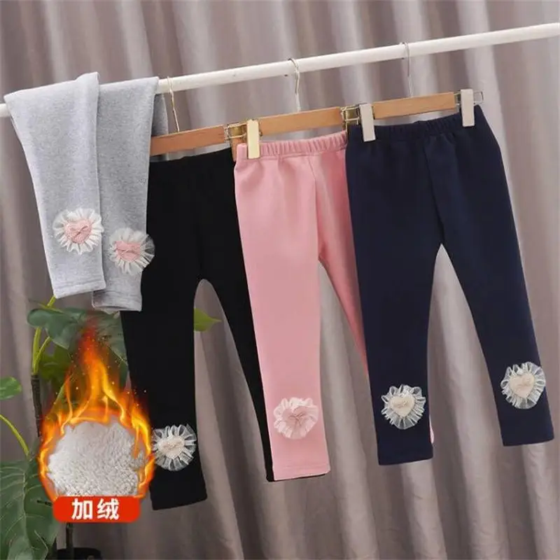 

Autumn winter girls Plush leggings stretch pants Cute rabbit Cotton quality thickening Slim With baby Kids children's clothing
