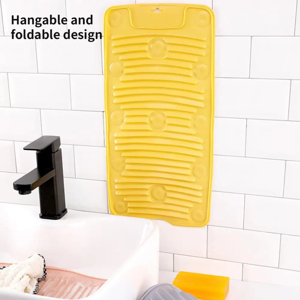 Useful Clothing Wash Board Silicone Washing Board Hanging Design Dirt Remove Household Lazy Folding Washing Mat