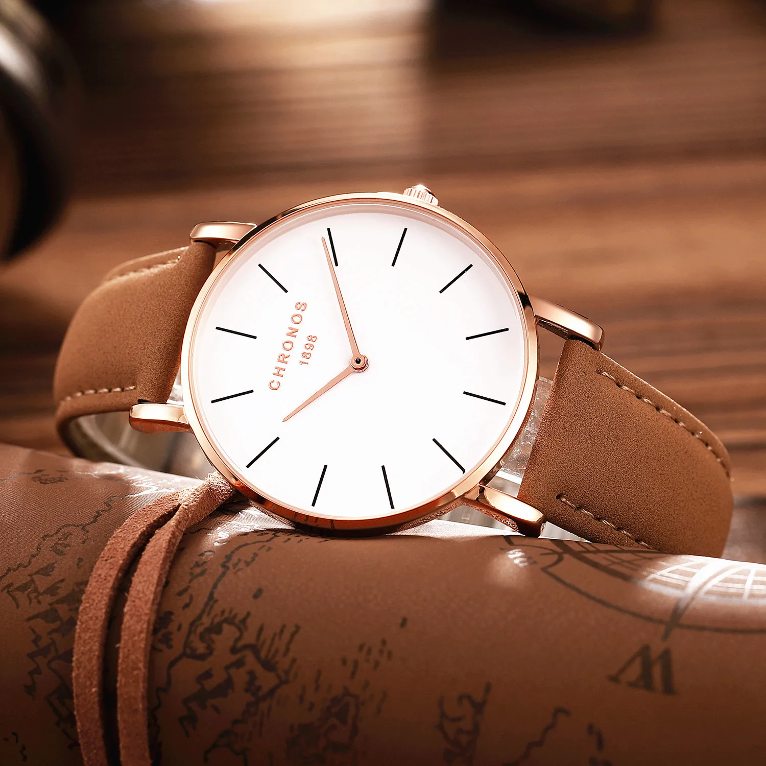 ساعة كرونوس ذات العلامة التجارية الفاخرة للرجال، ف...