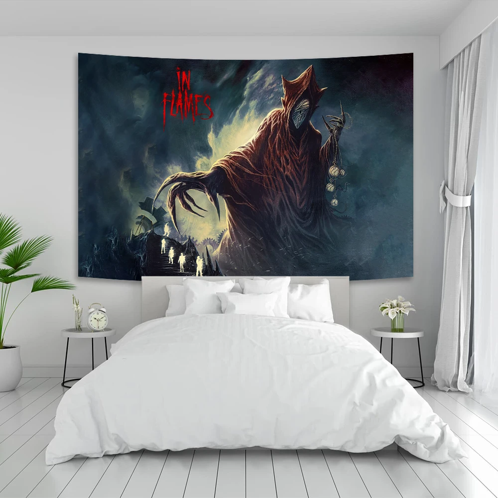 Death Metal Band In Flames Tapestry Rock Music Album Cover Living Room Wall Art Home Decor tapestry decor