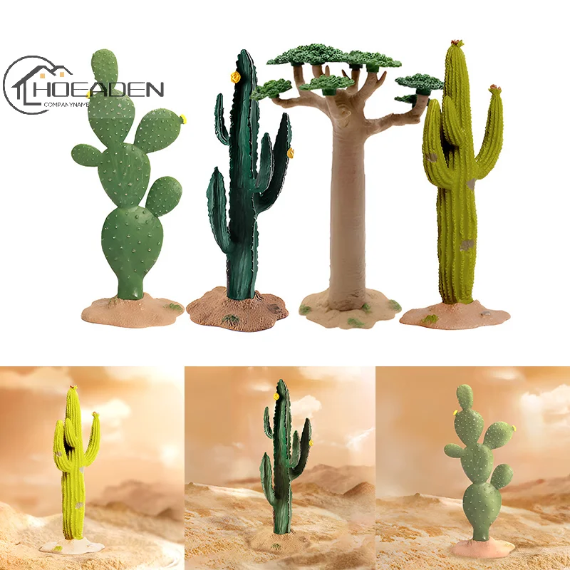 Simulazione Green Wild Plant Scene Baobab Tree Cactus Model Scenery Micro Landscape For Home Ornaments Garden Desk Decoration