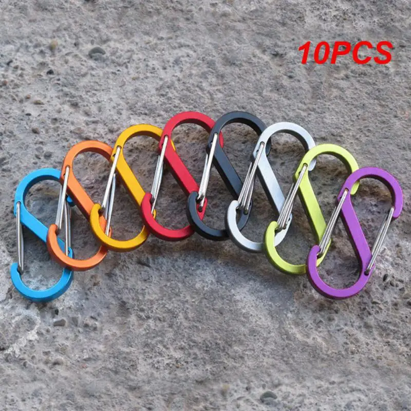 

10 шт. S-образная Пряжка для альпинизма 8-образная Пряжка маленькая алюминиевая подвесная Пряжка для повседневного использования двухсторонний карабин для альпинизма палатка для кемпинга