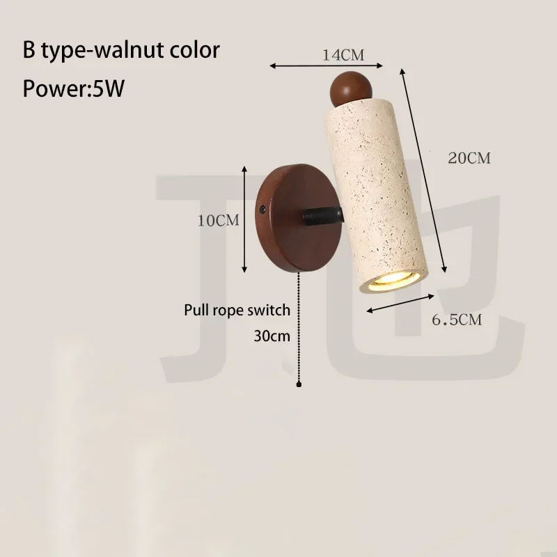 B  walnut  with rope